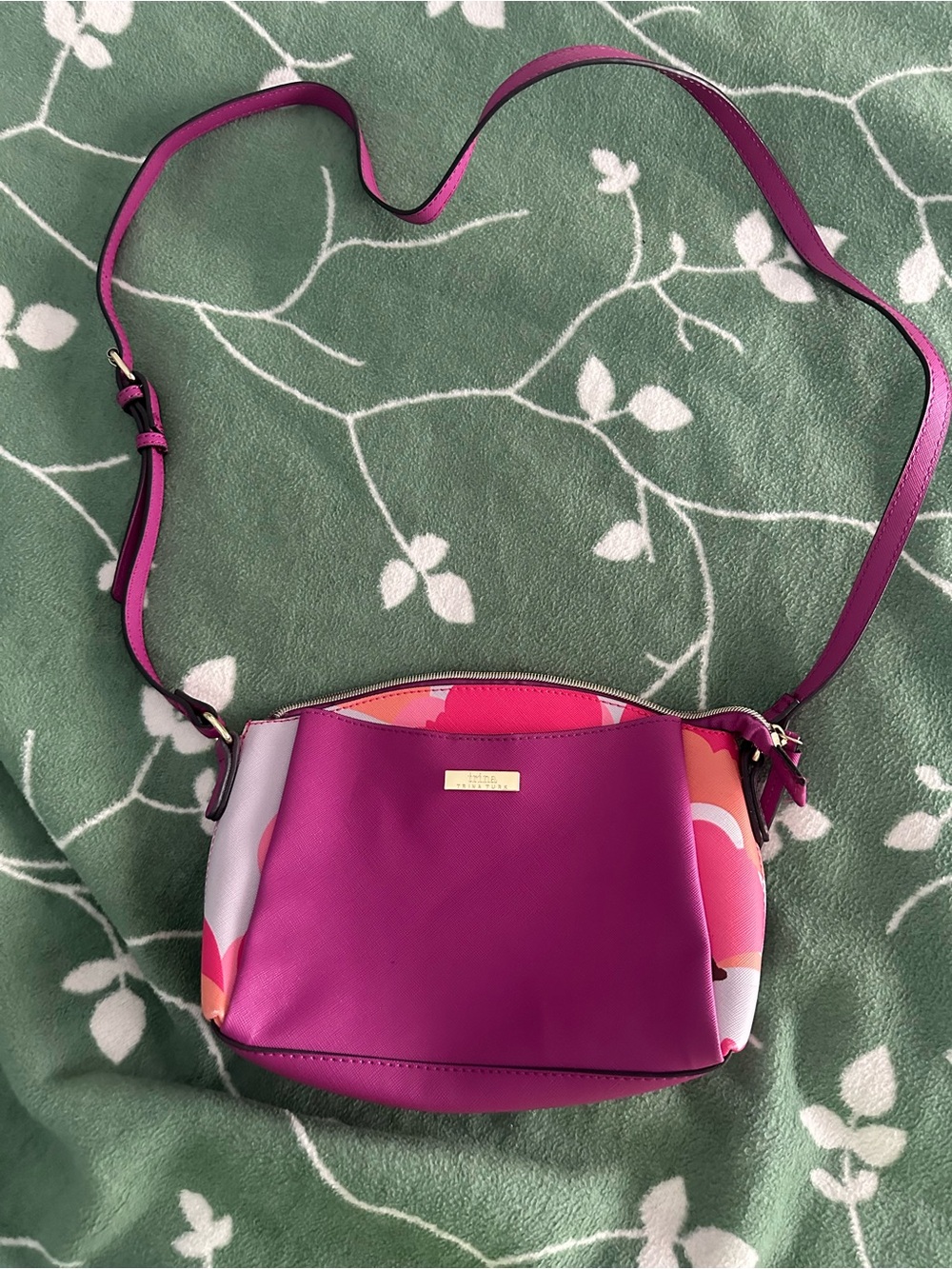 Trina Turk Purple/ Orange Floral Crossbody Bag